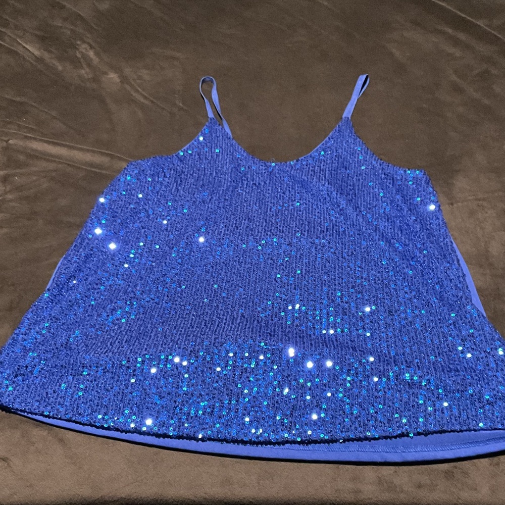 Blue Sequin Women's Top